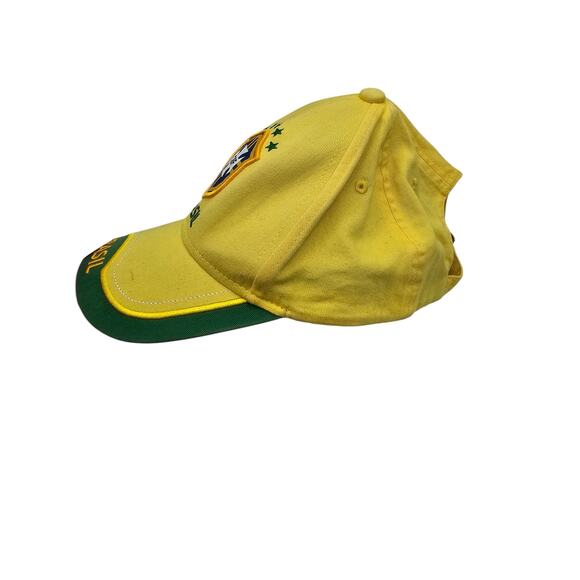 Brazil CBF Five Stars World Cup Soccer Yellow Green Baseball Cap Cotton Hat - Picture 2 of 4